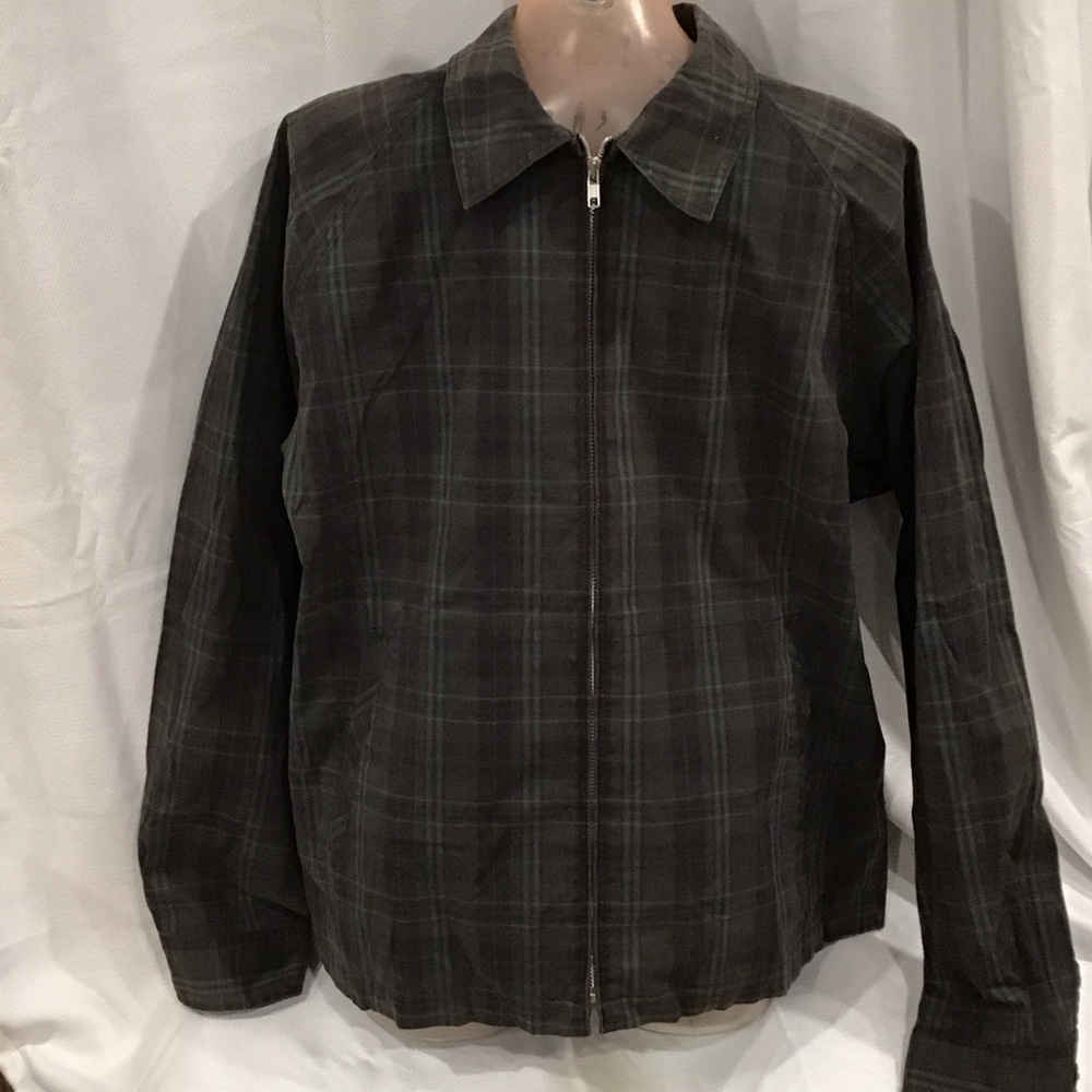GAP Men's Dark Plaid Shirt Jacket